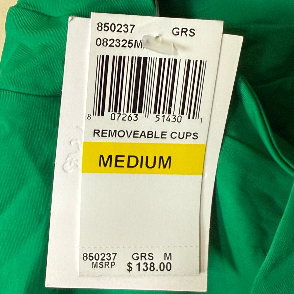 BECCA Green Convertible Bandeau One-Piece NWT Medium - Picture 5 of 7